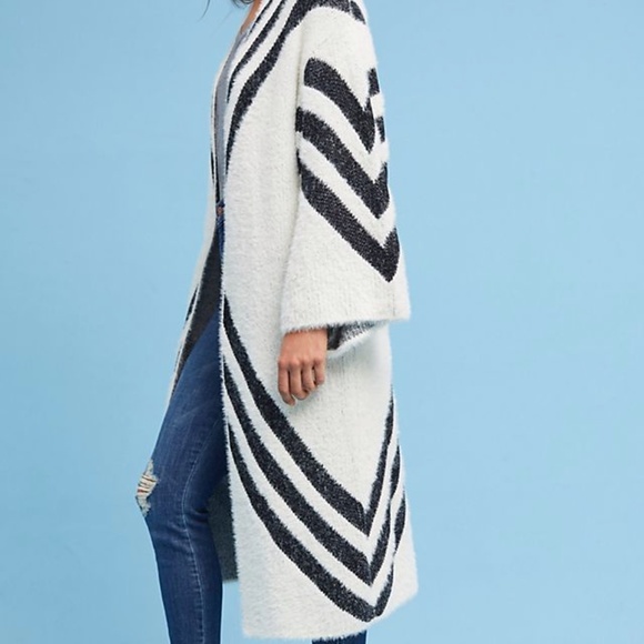 Anthropologie Sleeping On Snow Valia Cardigan Sweater OS White Eyelash Duster - Picture 5 of 8